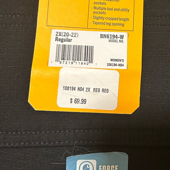 Sz 2XL Black Carhartt plus size work pants - Picture 9 of 9